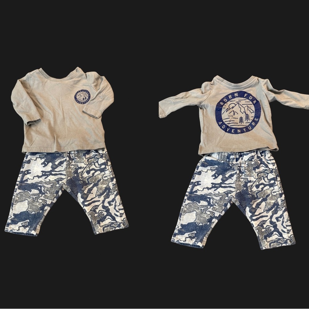 Kids Adventure Matching Set - Beige and Blue‎